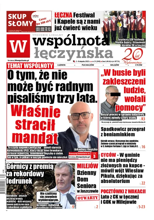 Najnowszy numer Wspólnoty Łęczyńskiej  (2 sierpnia 2022) - Zdjęcie główne