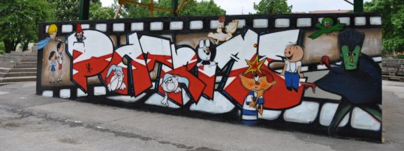 Jak powstawał mural na ścianie amfiteatru - Zdjęcie główne