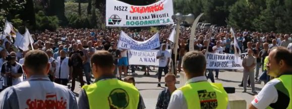 Petardy, syreny i gwizdki w Bogdance. Górnicy protestowali - Zdjęcie główne