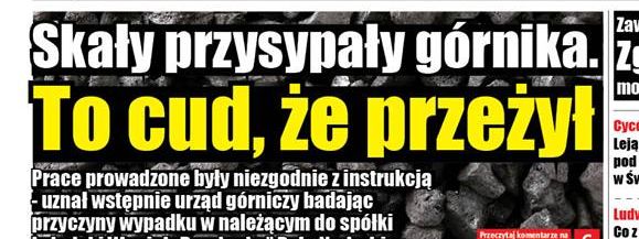 To cud, że przysypany skałami górnik przeżył - Zdjęcie główne