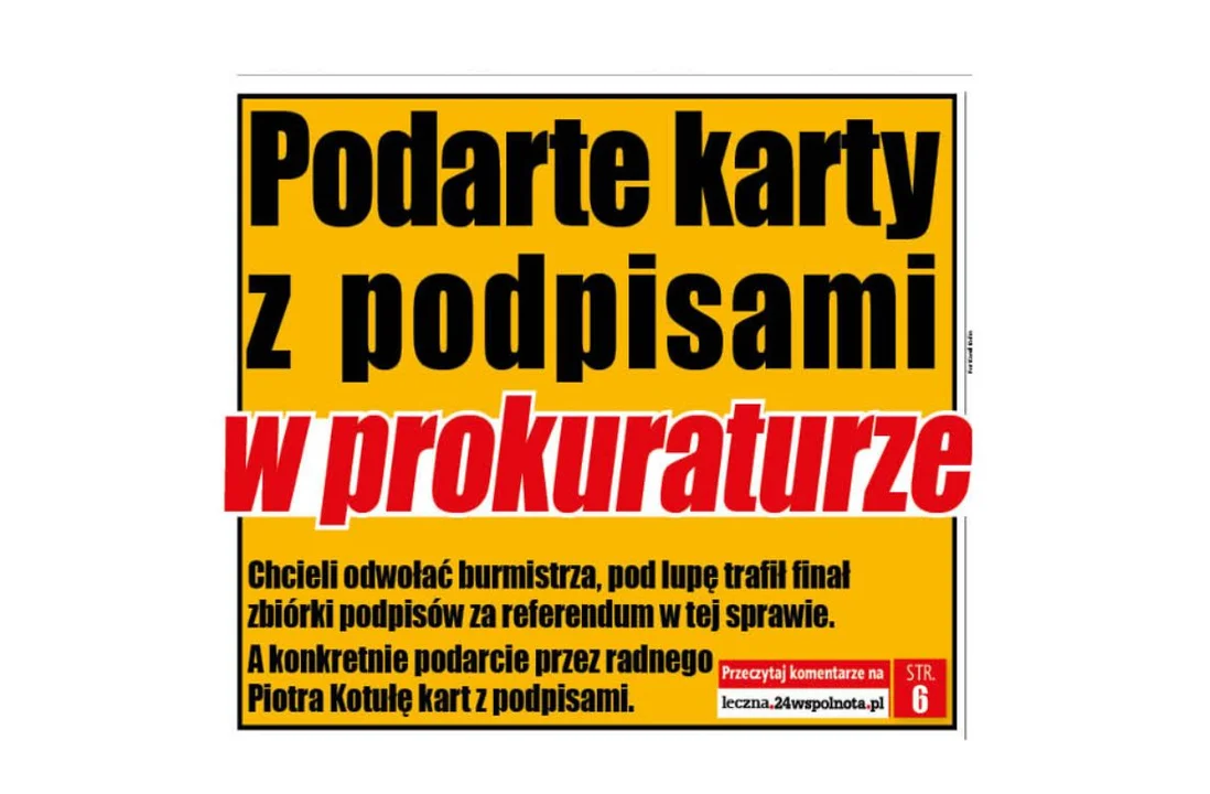 Łęczna: Podarte karty z podpisami w prokuraturze - Zdjęcie główne