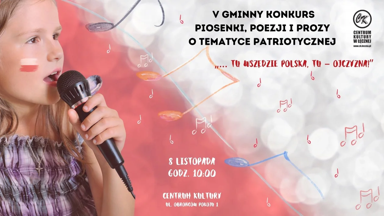 CK w Łęcznej zaprasza do konkursu piosenki, poezji i prozy patriotycznej - Zdjęcie główne