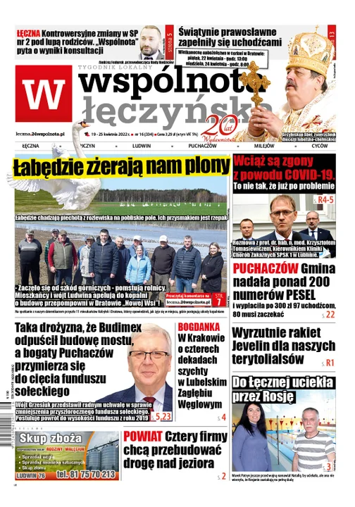 Najnowszy numer Wspólnoty Łęczyńskiej (19 kwietnia 2022) - Zdjęcie główne