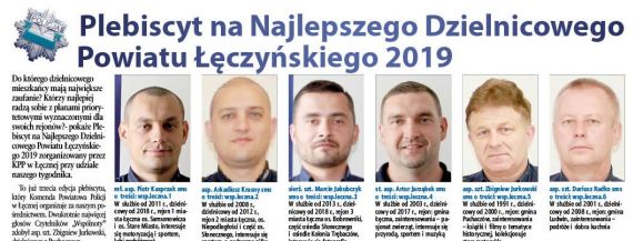 Plebiscyt na Najlepszego Dzielnicowego Powiatu Łęczyńskiego 2019 - Zdjęcie główne