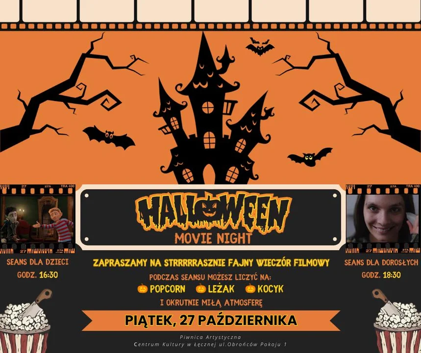 Haloweenowy wieczór filmowy w Centrum Kultury w Łęcznej - Zdjęcie główne